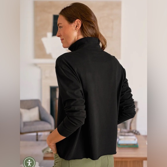 NWOT Frank & Eileen PATRICK Popover Henley fleece Black S - Picture 3 of 10